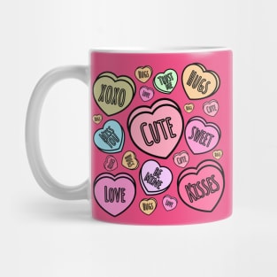 Conversation Candy Hearts, Candy Heart, Valentine Heart, Conversation For Your Valentine, Valentine's Day Mug